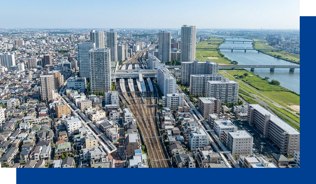 足立区のオフィス街の街並み（イメージ）